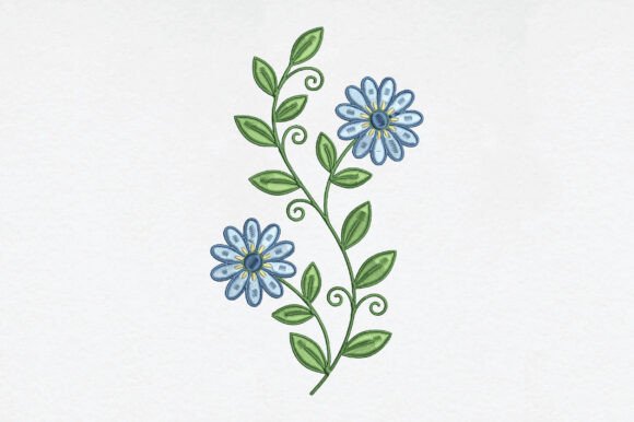Blue Flower Embroidery: A Seasonal Floral Staple