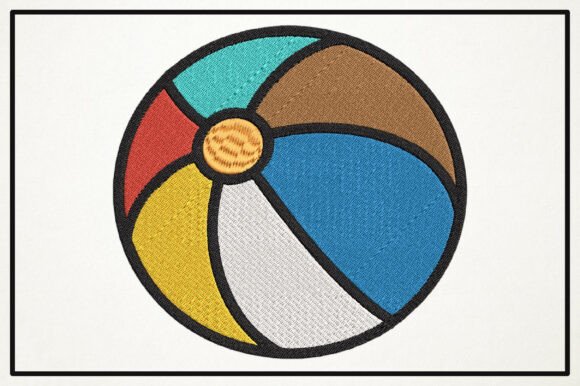 Colorful Beach Ball Embroidery Design