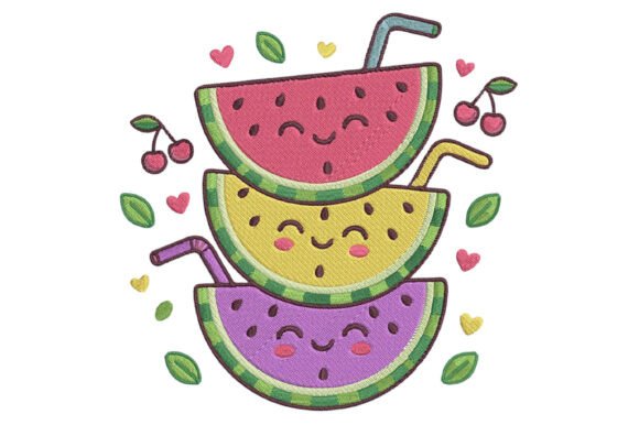 Cute Watermelon Embroidery Design