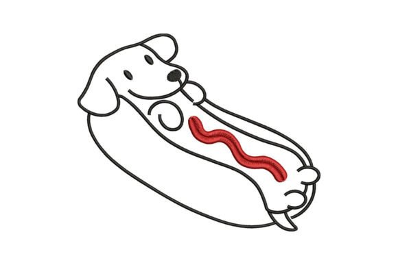 Funny Hot Dog Dachshund Embroidery
