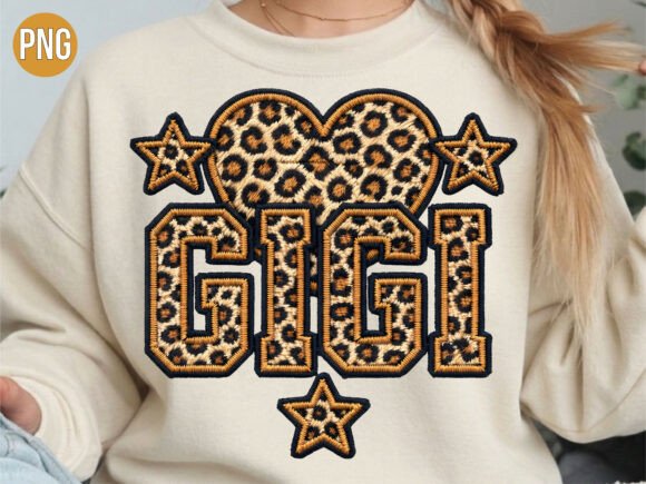 Gigi Leopard Print Embroidery PNG SHIRT