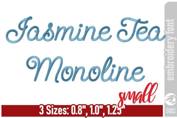 Jasmine Tea Monoline Embroidery Font - S