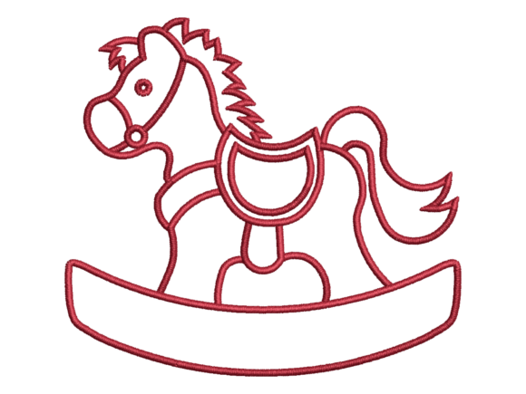 Minimal Rocking Horse Embroidery Design