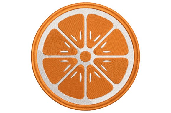 Orange Slice Embroidery Design