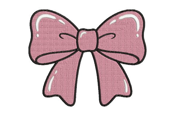 Pink Bow Embroidery Design