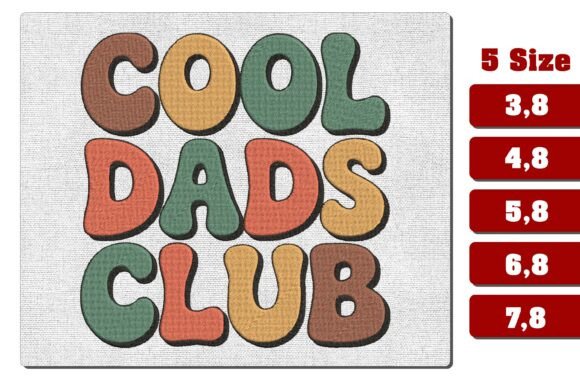 Retro Cool Dads Club Machine Embroidery