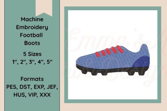 Soccer Boot Embroidery Design